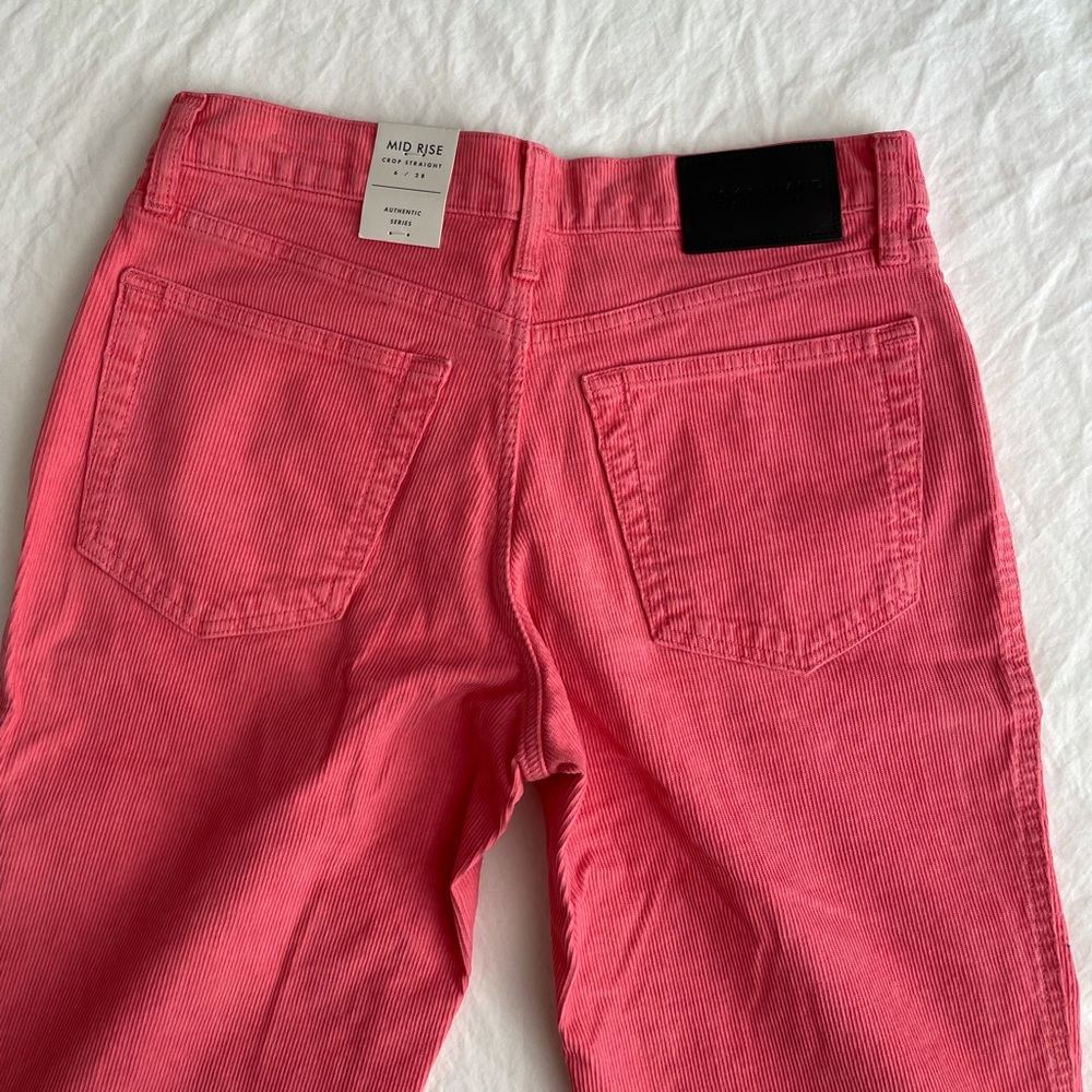 Lucky Brand Pink Corduroy Straight Fit High Rise Cropped Pants - Picture 6 of 11